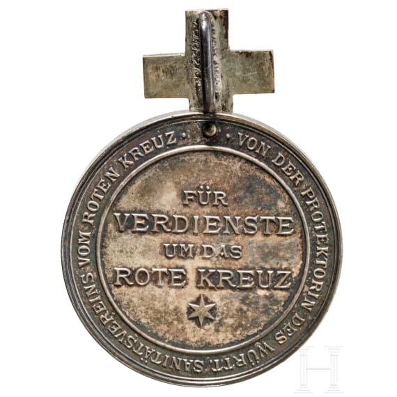 Karl-Olga-Medaille in Silber, im Verleihungsetui