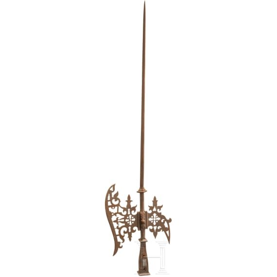 A halberd head in 1600's Italian style, historicism, circa 1900