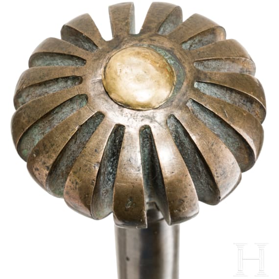 A Hungarian bronze mace, 17th century