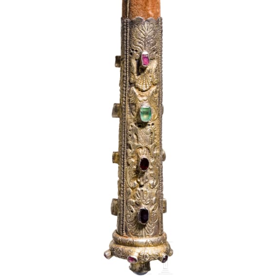 A fine Transylvanian silver-mounted mace, mid 19th century