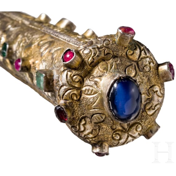 A fine Transylvanian silver-mounted mace, mid 19th century