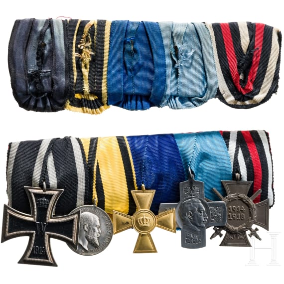 Ordensschnalle mit dem Kreuz f&uuml;r Verdienste um das Milit&auml;r-Brieftaubenwesen 1917