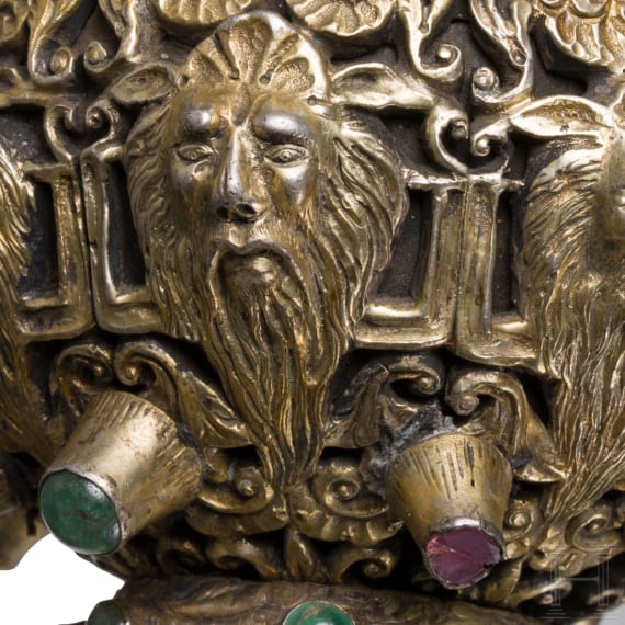 A fine Transylvanian silver-mounted mace, mid 19th century