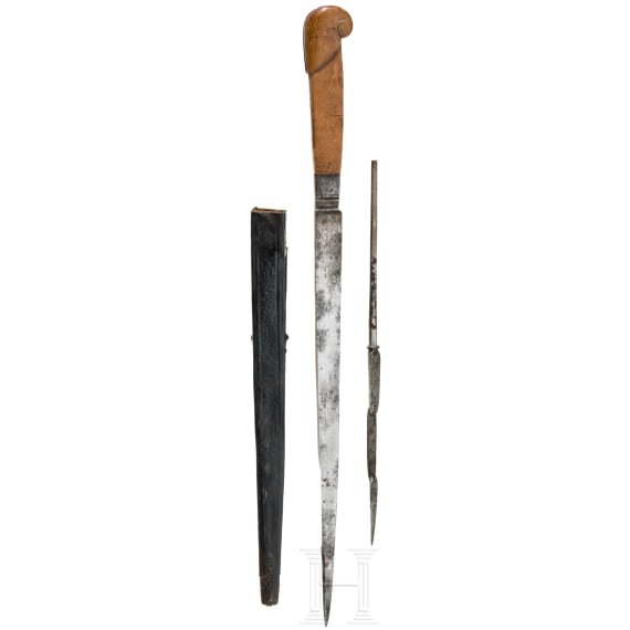 A French dagger with scabbard, 1st half of the 17th century