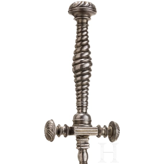 A large Italian full iron stiletto, mid-17th century