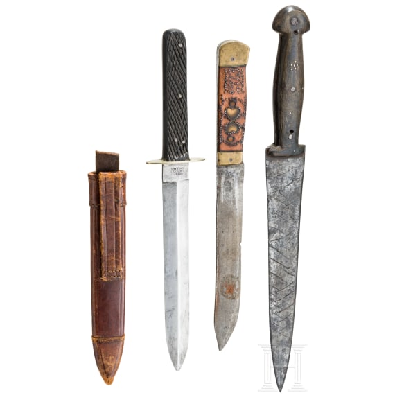Three knives, England(?), 19th century