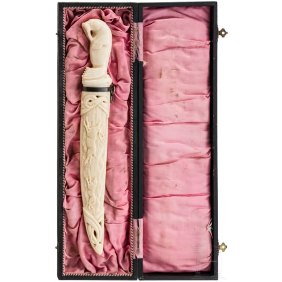 A walrus ivory mounted dagger, Pawlowo, ca. 1910