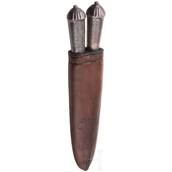 A German set of silver travelling cuttlery, mid 18th century