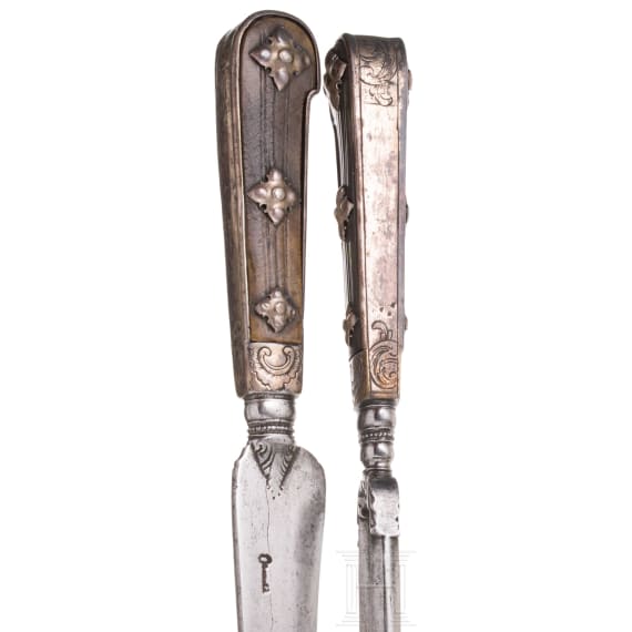 A silver mounted Salzburg set of travelling cuttlery, late 18th century