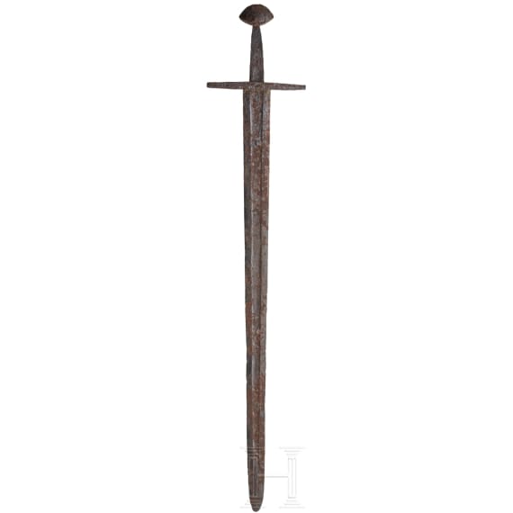 A German medieval sword with Brazil nut pommel, 13th century
