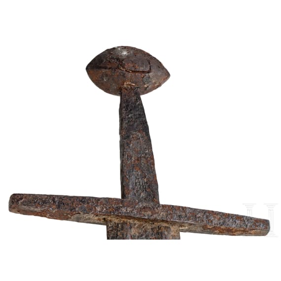 A German medieval sword with Brazil nut pommel, 13th century