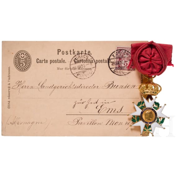 Robert Wilhelm Bunsen - Offizierskreuz der franz&ouml;sischen Ehrenlegion, verliehen 1861