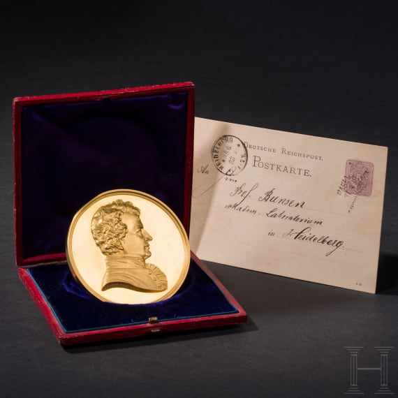 Robert Wilhelm Bunsen - Goldene Humphry-Davy-Medaille der Royal Society, Erstverleihung von 1877
