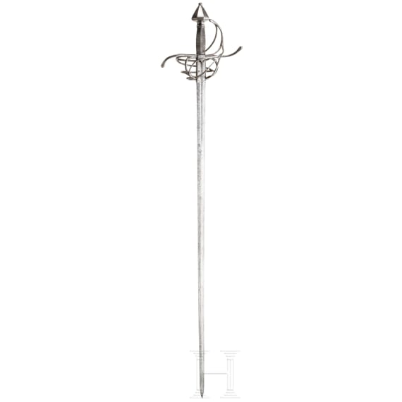 A heavy German military cavalry rapier, circa 1600
