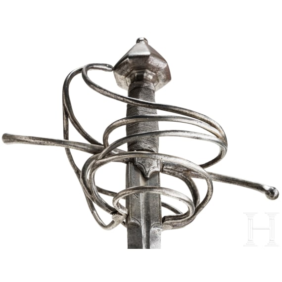 A heavy German military cavalry rapier, circa 1600