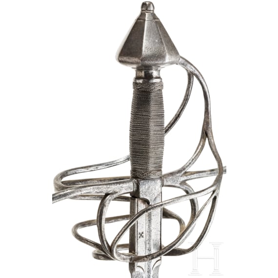 A heavy German military cavalry rapier, circa 1600