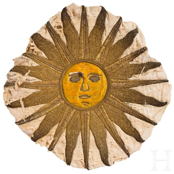 Sonnensymbol &bdquo;Sol de Mayo" aus s&uuml;damerikanischer Flagge, 19./20. Jhdt.