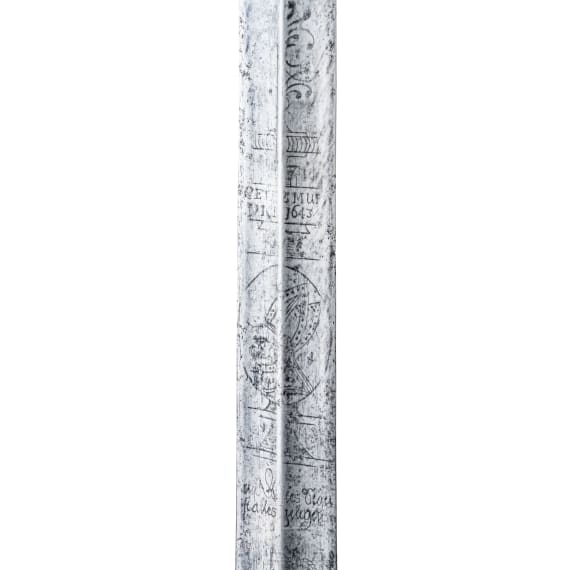 A heavy campaign sword by Peter Munch of Solingen, dated 1643