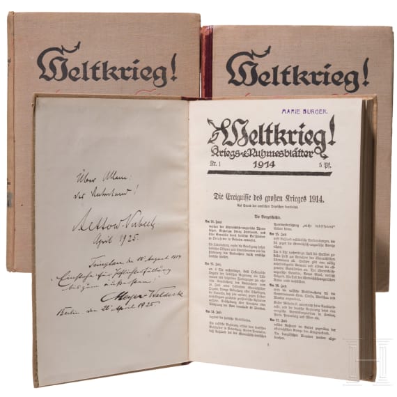 Tsar Ferdinand I of Bulgaria &ndash; autograph and letter of referral (1926) and a Lettow-V. autograph (1925)