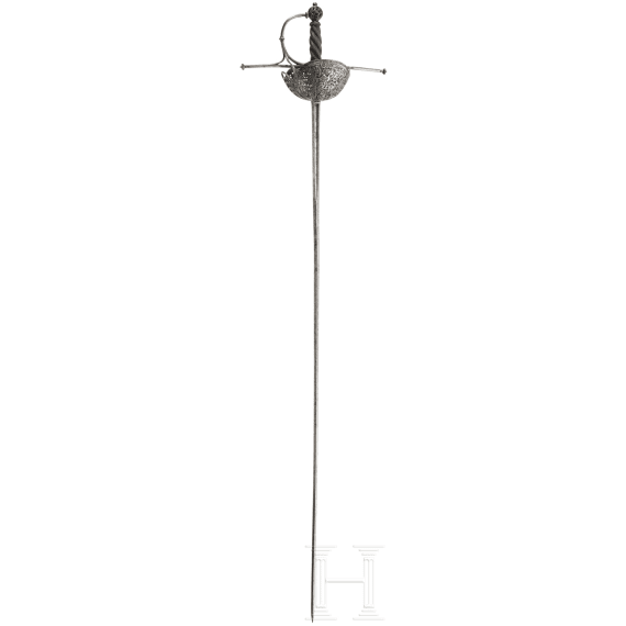 An Italian cup-hilted rapier with openwork guard, mid 17th century