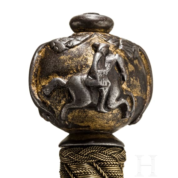 A Dutch or Flemish cup-hilt rapier with chiselled decoration, mid-17th century