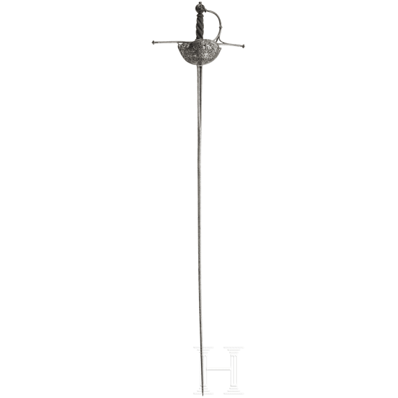 An Italian cup-hilted rapier with openwork guard, mid 17th century