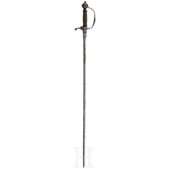A chiseled smallsword by Jasper Bongen in Solingen, ca. 1660