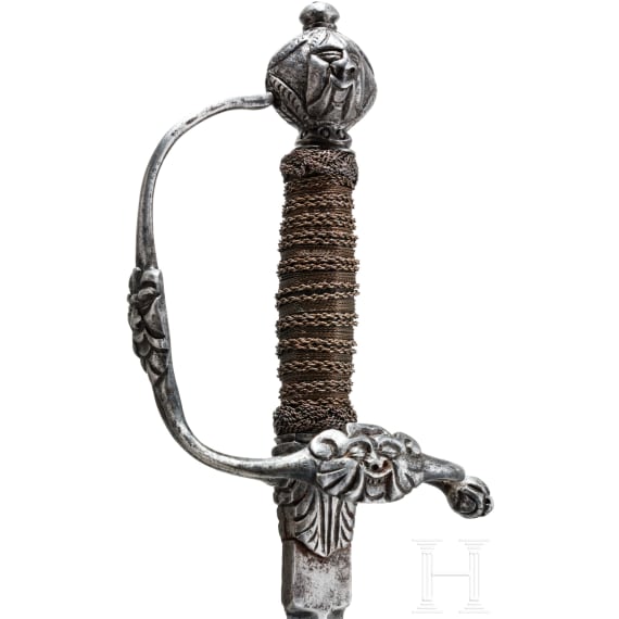A chiseled smallsword by Jasper Bongen in Solingen, ca. 1660