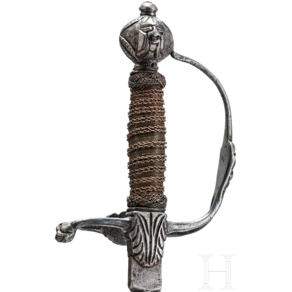 A chiseled smallsword by Jasper Bongen in Solingen, ca. 1660