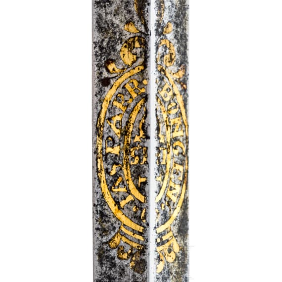 A chiseled smallsword by Jasper Bongen in Solingen, ca. 1660