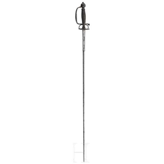 A Brescian smallsword with chiselled hilt, circa 1690/1700