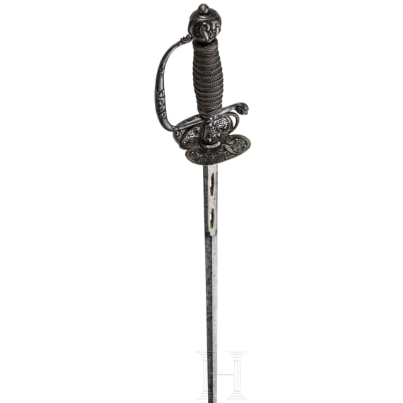 A Brescian smallsword with chiselled hilt, circa 1690/1700