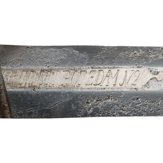 A significant Italian silver-mounted officer's schiavona with Prussian sword blade, 17th/18th century