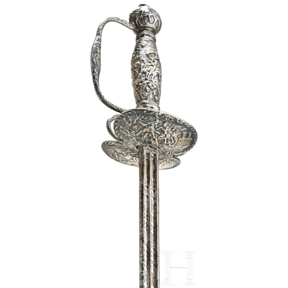 A silver-mounted German small-sword, circa 1720
