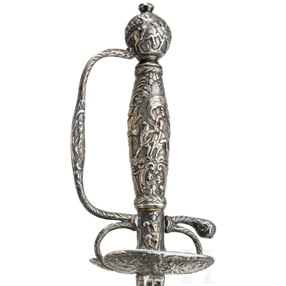 A silver-mounted German small-sword, circa 1720