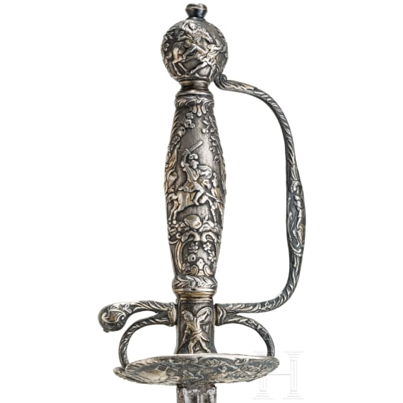 A silver-mounted German small-sword, circa 1720
