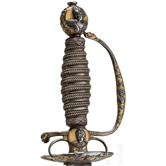 A fine French smallsword with chiselled hilt, circa 1730