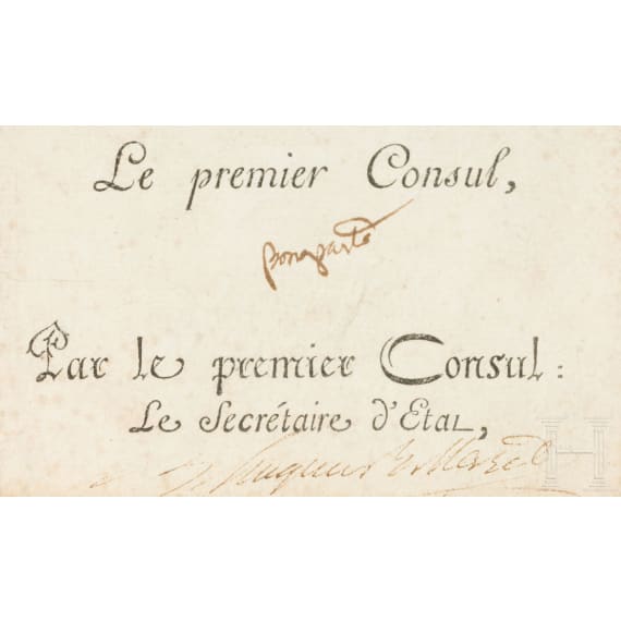 Consulat (1799 - 1804) - Napoleon Bonaparte - &bdquo;Pension de Deux Cents Francs", datiert 1802