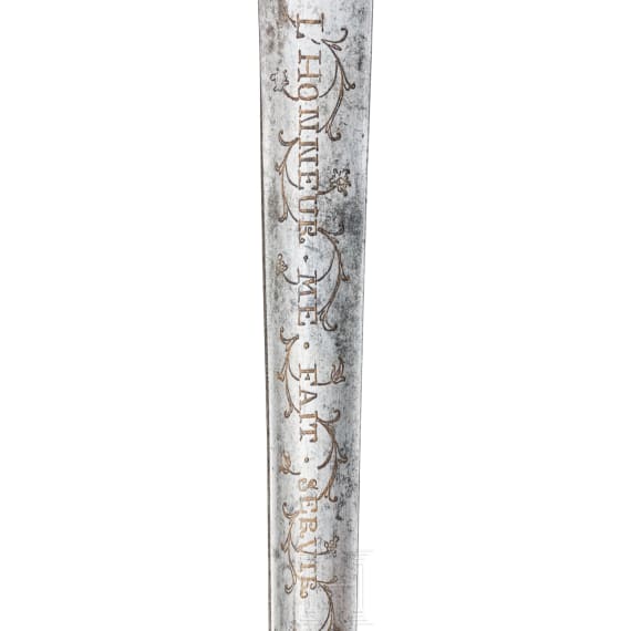 A fine French small-sword with gold and silver damascened hilt, circa 1730
