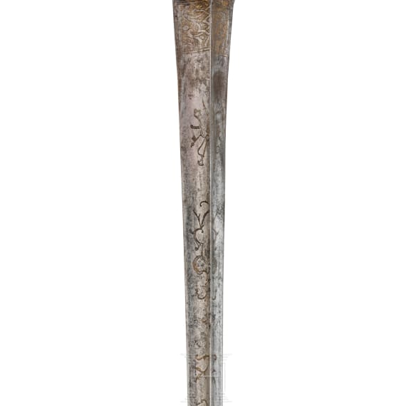 A fine French small-sword with gold and silver damascened hilt, circa 1730