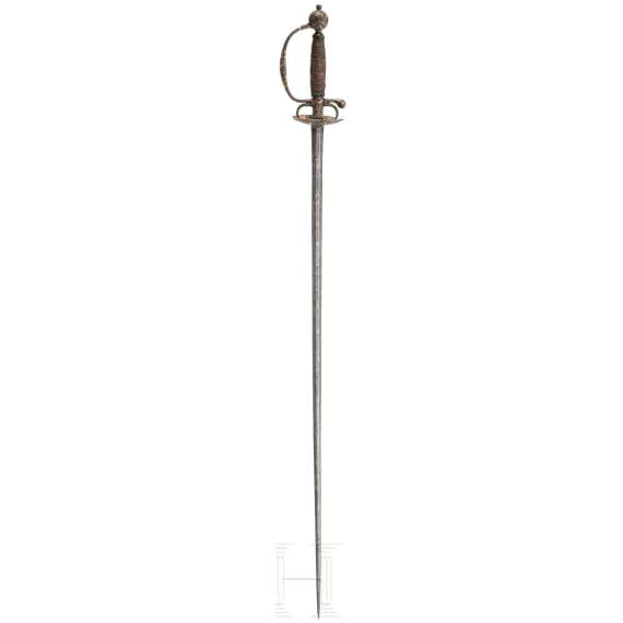A German small-sword with chiselled hilt, circa 1740