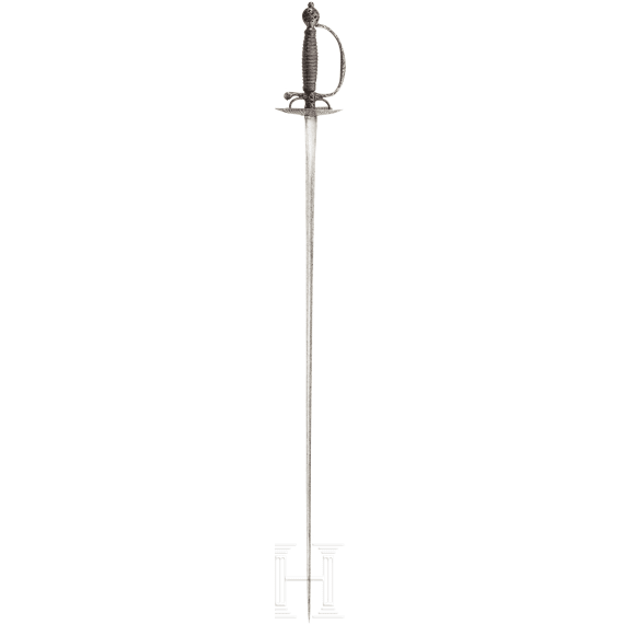 An Italian or French smallsword with pierced iron hilt, ca. 1740