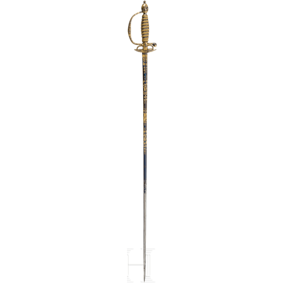 A fine French smallsword with outstanding chiselled hilt, circa 1750