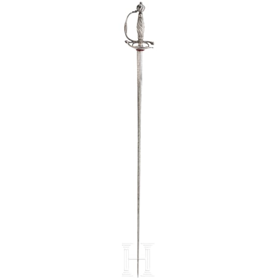 A silver mounted French officer's smallsword, ca. 1760