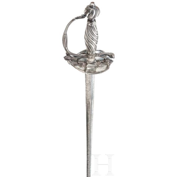 A silver mounted French officer's smallsword, ca. 1760