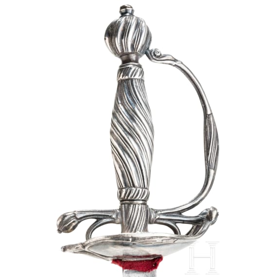 A silver mounted French officer's smallsword, ca. 1760