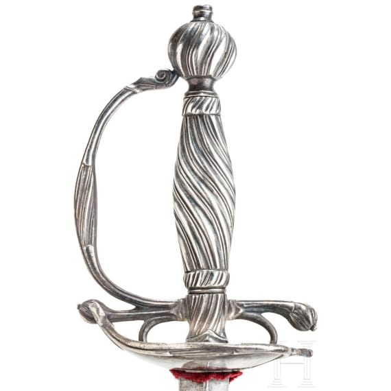 A silver mounted French officer's smallsword, ca. 1760
