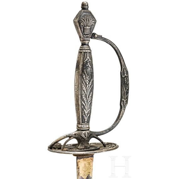 A silver mounted French smallsword, ca. 1790