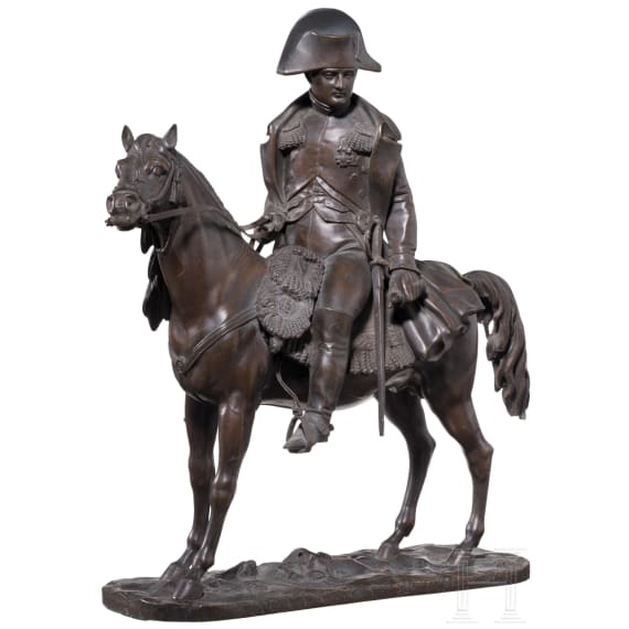 Kaiser Napoleon I. - Reiterfigur aus Bronze, 19. Jhdt.