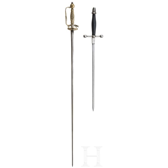 A French ceremonial sword and a dagger, 18th/19th century